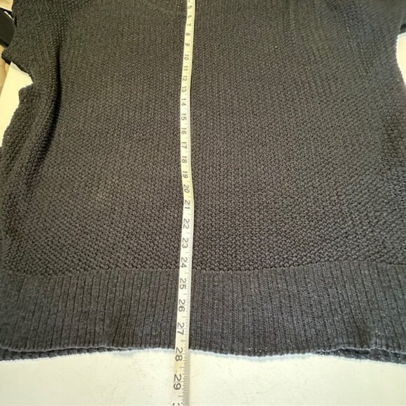 Easel Black Half Sleeve Round Neck Loose Knit Sweater size Large - Picture 6 of 7
